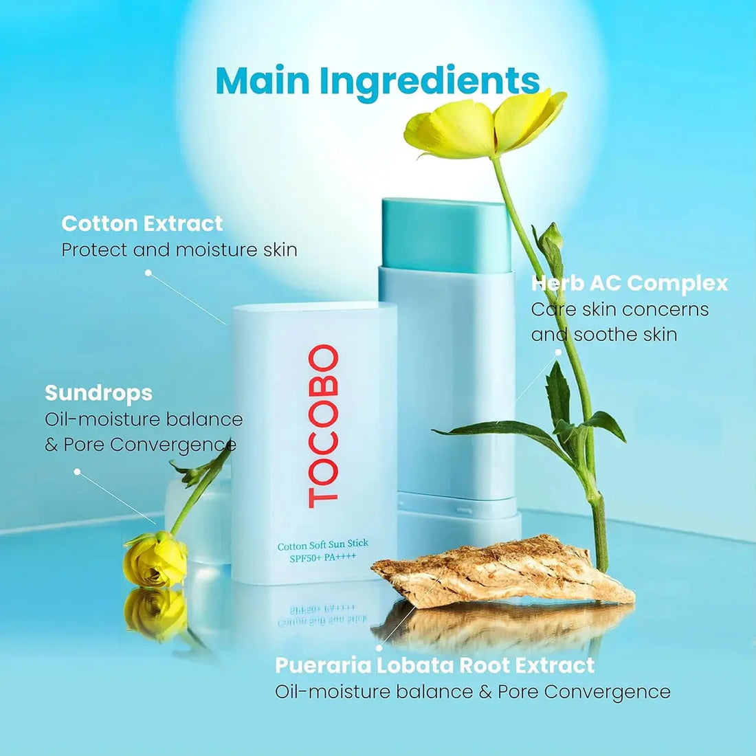 TOCOBO Cotton Soft Sunscreen Stick – Lightweight SPF 50+ UV Protection HNAMARTT